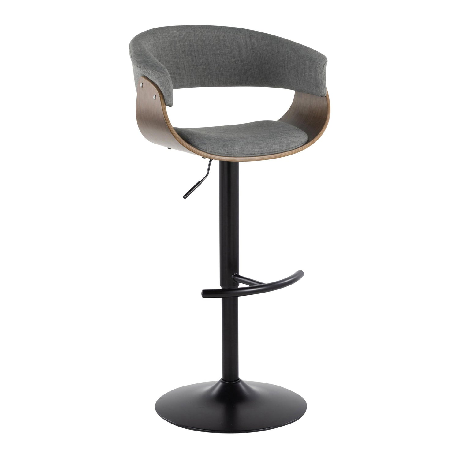 Vintage Mod - Mid Century Modern Adjustable Height Barstool With Swivel &amp; Rounded T Footrest (Set of 2)
