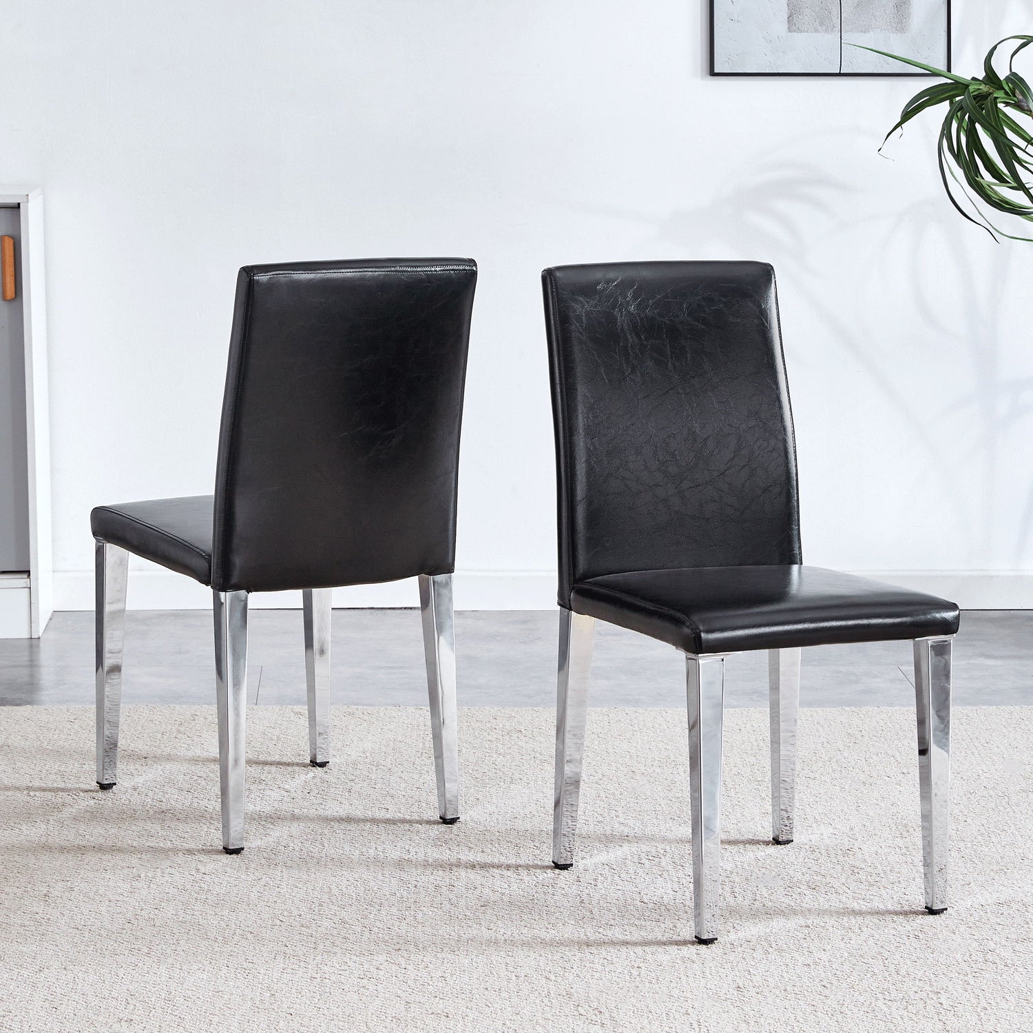 Elegant Upholstered Chairs &amp; Metal Legs
