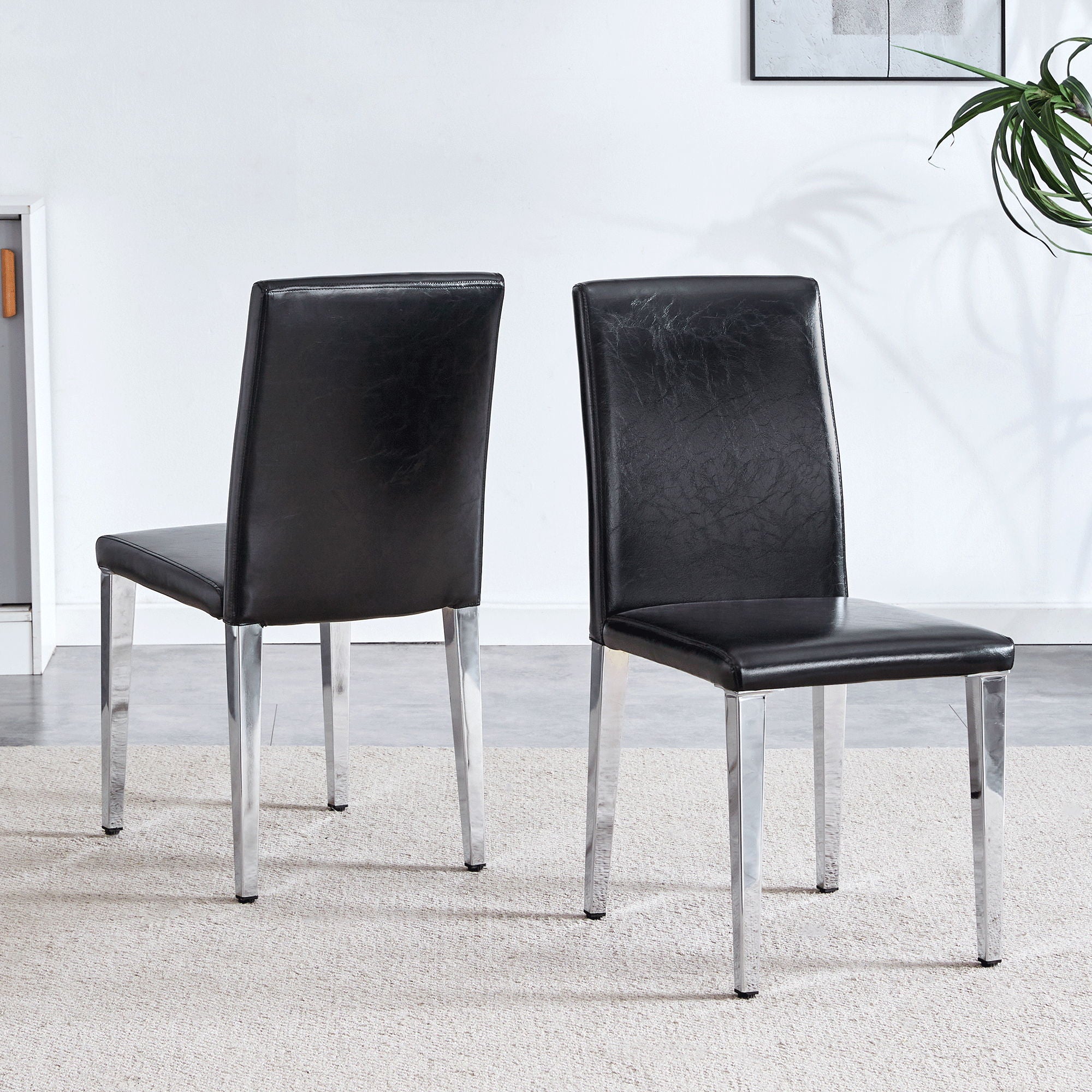 Elegant Upholstered Chairs &amp; Metal Legs