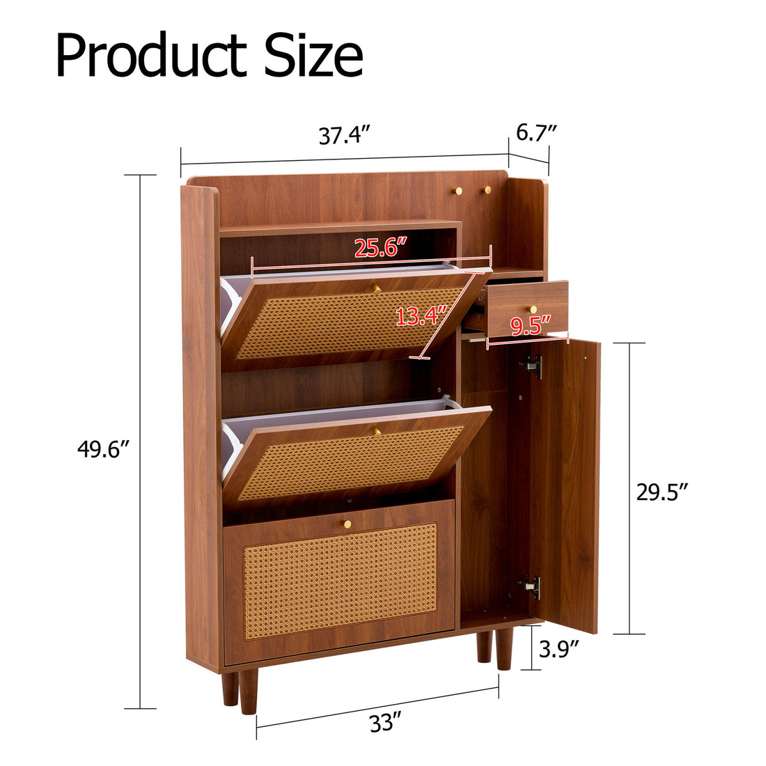 The Modern Minimalist Shoe Cabinet, Suitable For A Variety Of Styles Including Nordic, Japanese, And Industrial - Walnut