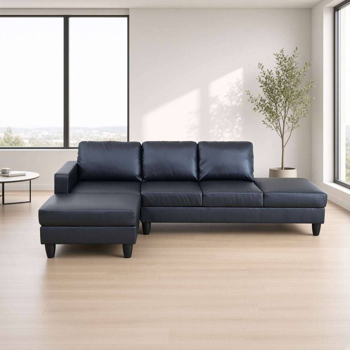 L - Shaped Sectional Sofa With Chaise &amp; Ottoman