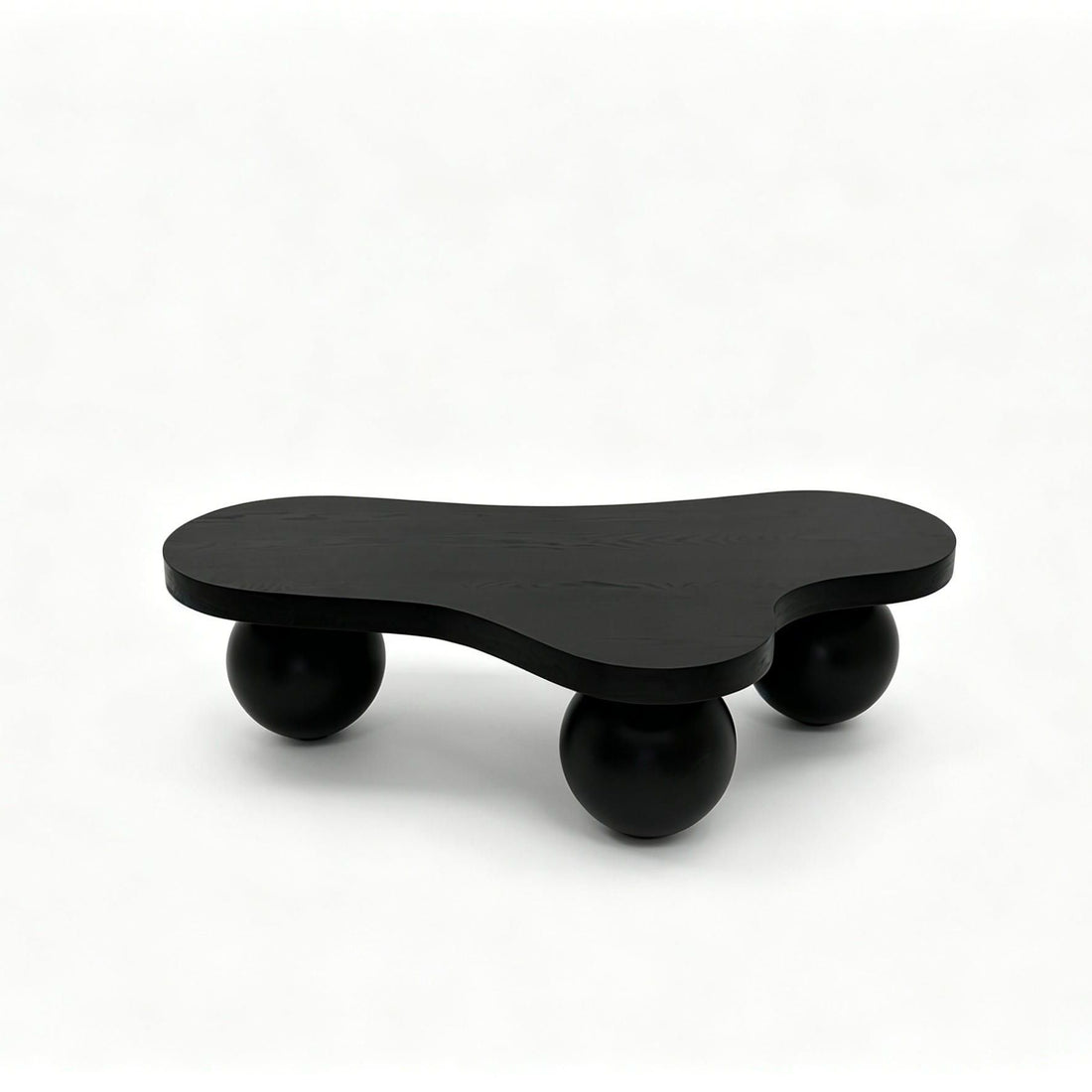 Cloud Shaped Coffee Table &amp; 3 Ball Legs For Living Room - Black