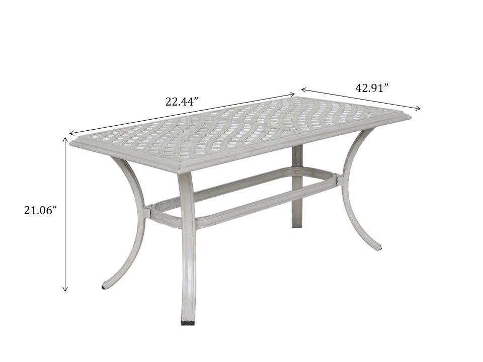 22X42&quot; Patio Standard Coffee Table - Ashen Wheat