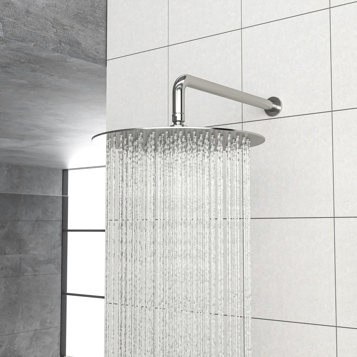 Dual Shower Head System With Rain Shower And Handheld, Wall Mounted, 10&quot; Round Design - Brushed Nickel