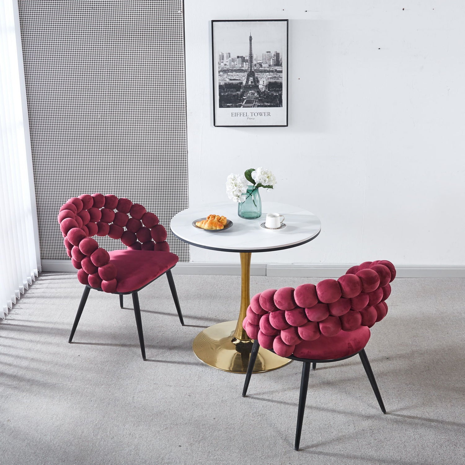 Modern Chair With Tube Legs, Soft Cushions And Comfortable Backrest