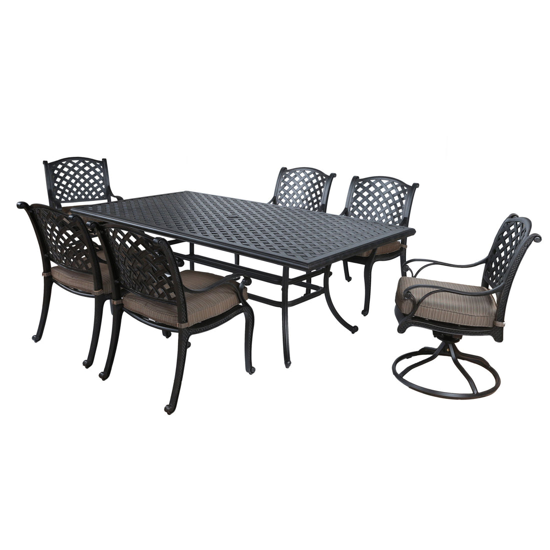 Rectangular 6 Person 85.83&quot; Long Dining Set With Cushions