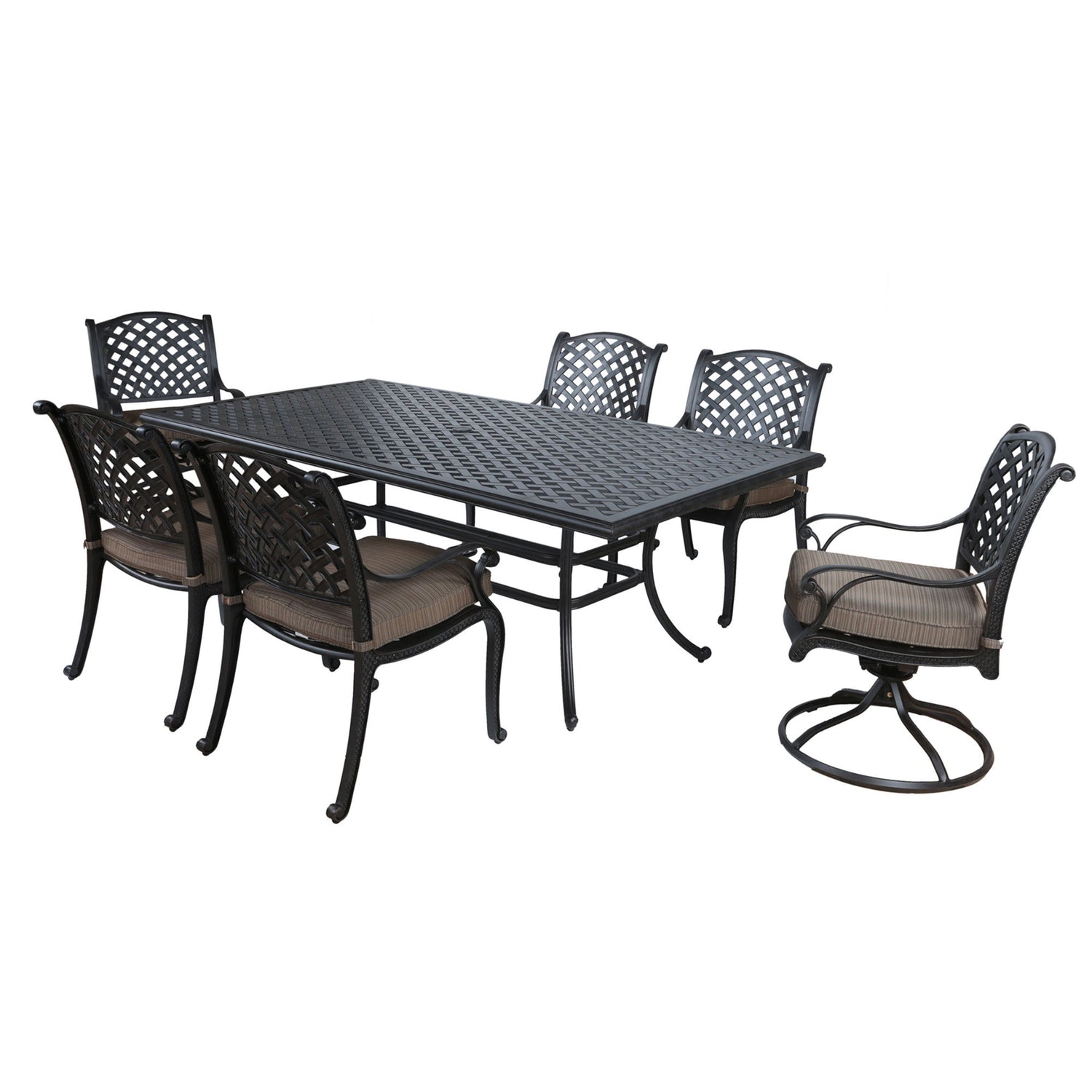 Rectangular 6 Person 85.83&quot; Long Dining Set With Cushions