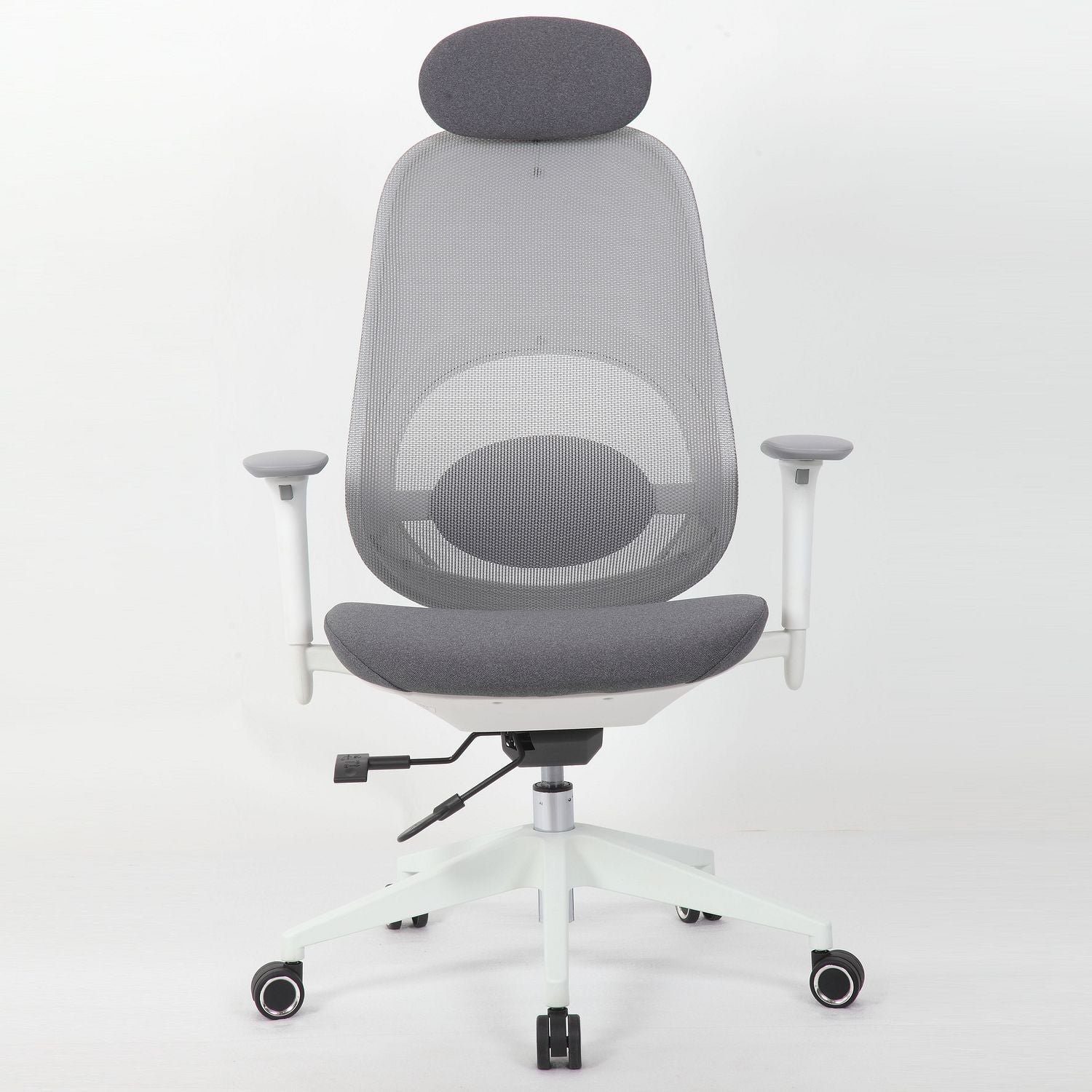 High Back Swivel Desk Chair With Height Adjustable Backrest, 3 Tilt Lock &amp; Rotatable Headrest - Milk White