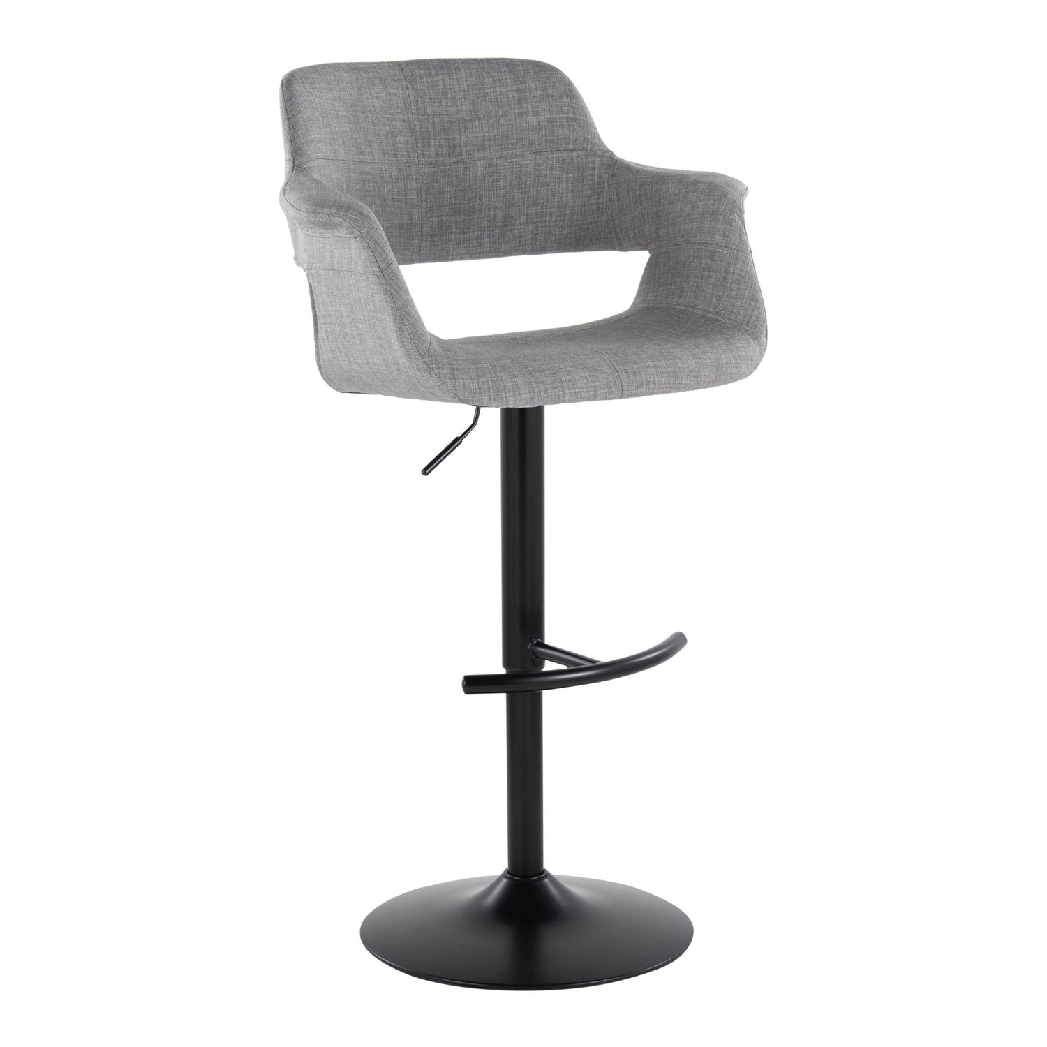 Vintage Flair - Mid Century Modern Adjustable Barstool With Swivel &amp; Rounded T Footrest (Set of 2)