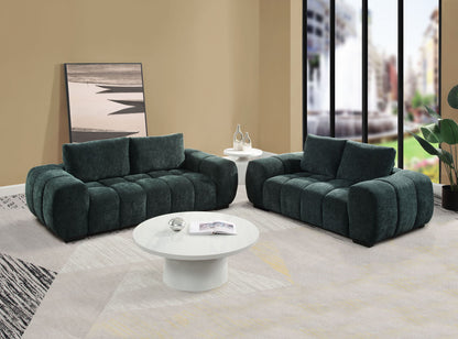 Ferrand - 2 Pieces Green Living Room Sofa &amp; Loveseat Set - Green