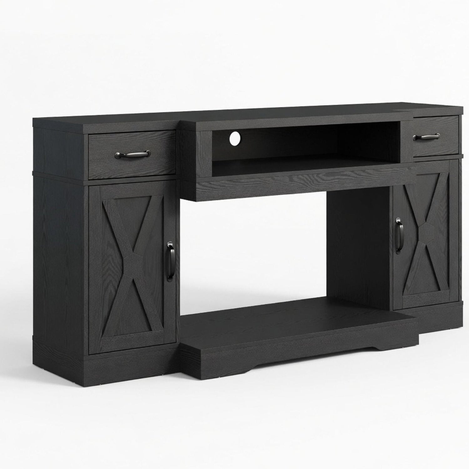 TV Stand With Adjustable Shelves &amp; Double Doors