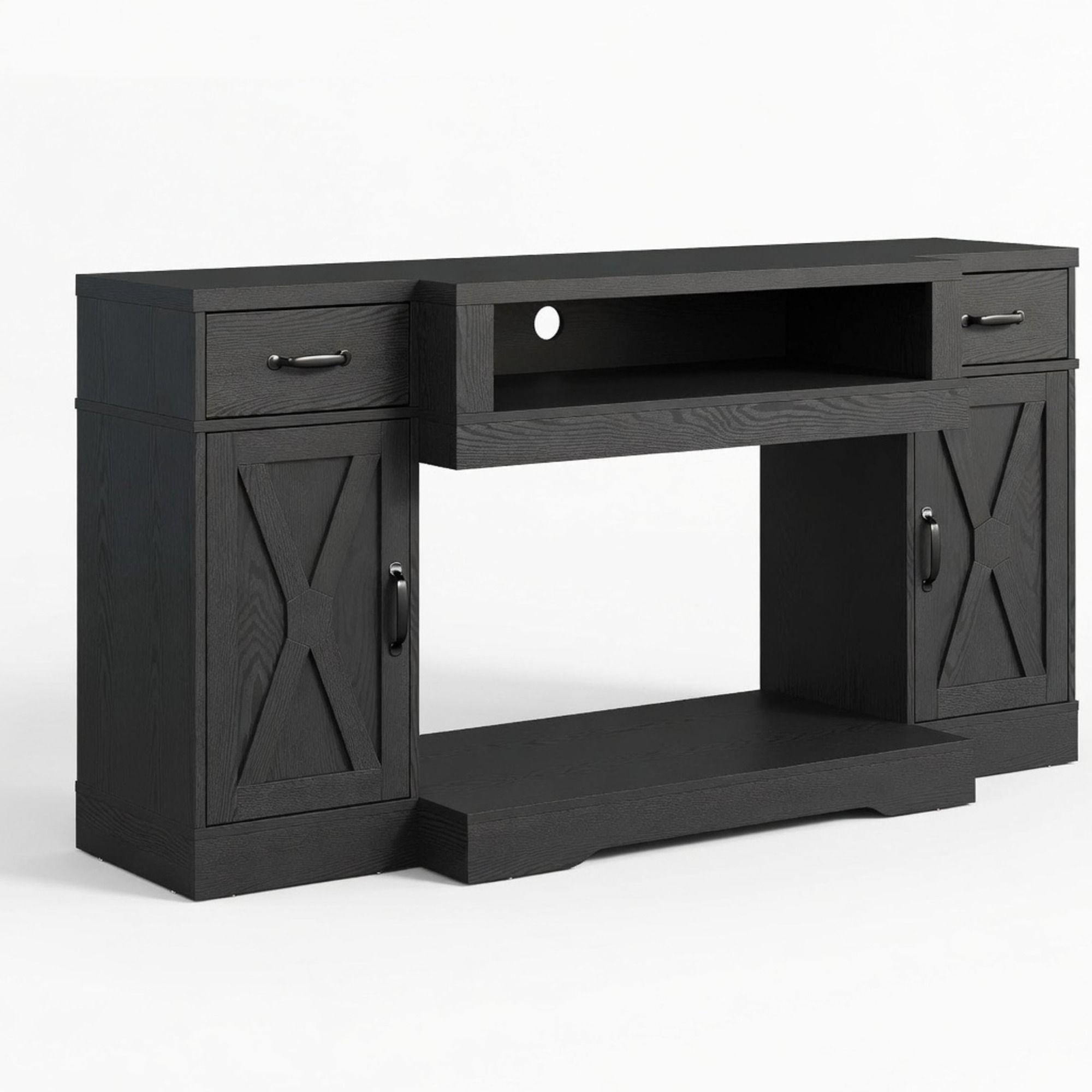 TV Stand With Adjustable Shelves &amp; Double Doors