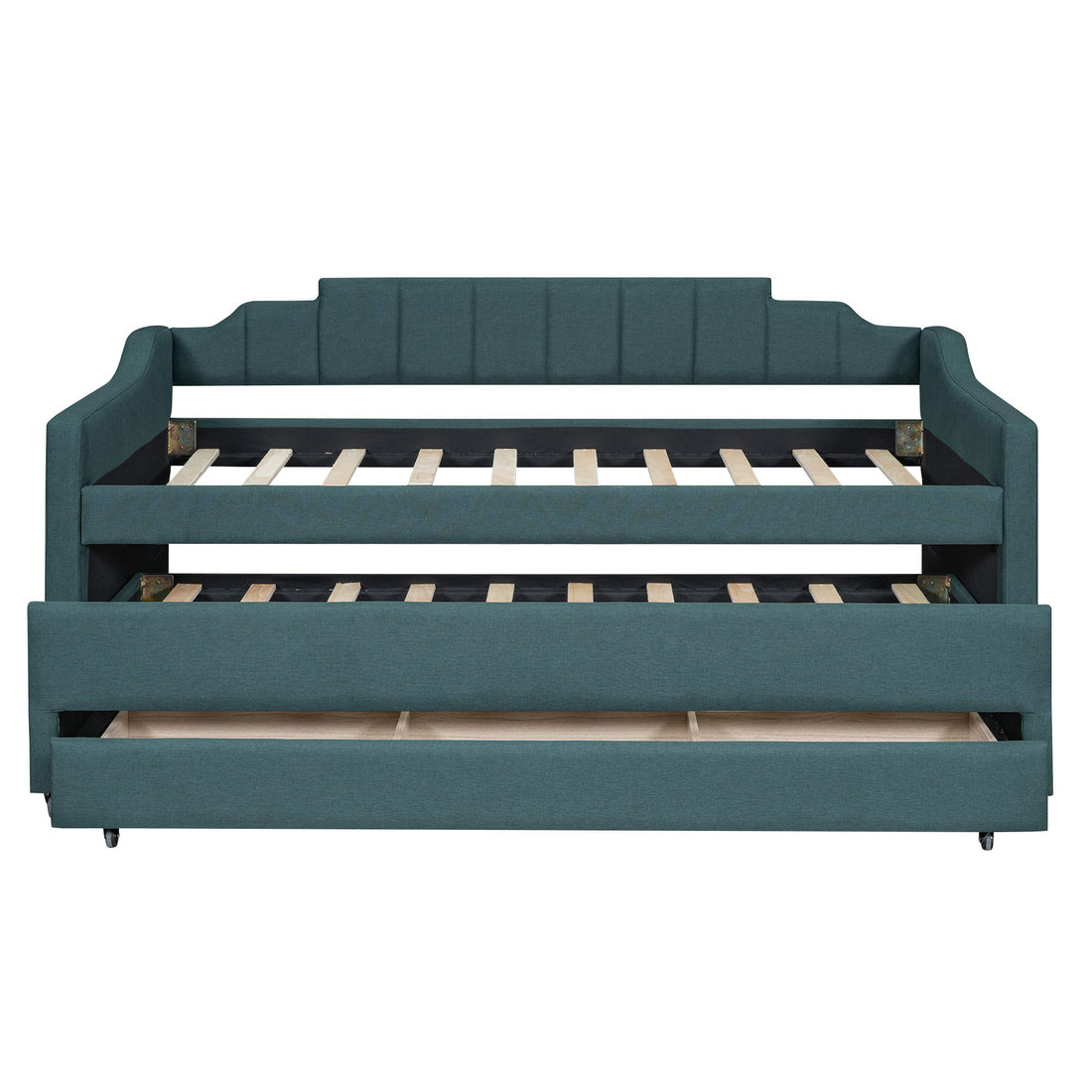 Upholstered Simple Design Daybed With Trundle And 3 Drawers