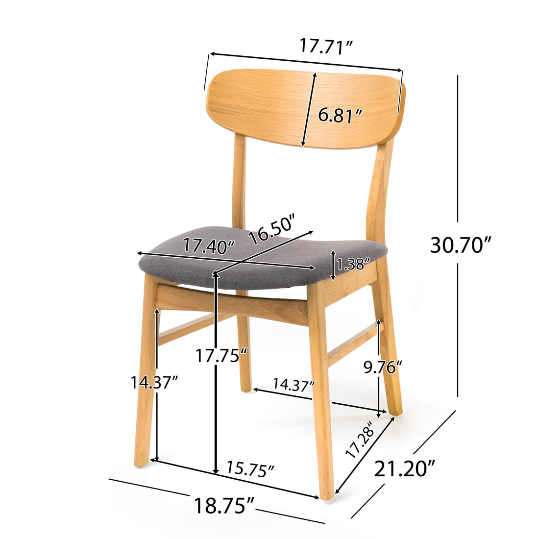 Brilliantine - Dining Chair With Cushion And Wood Frame (Set of 2)
