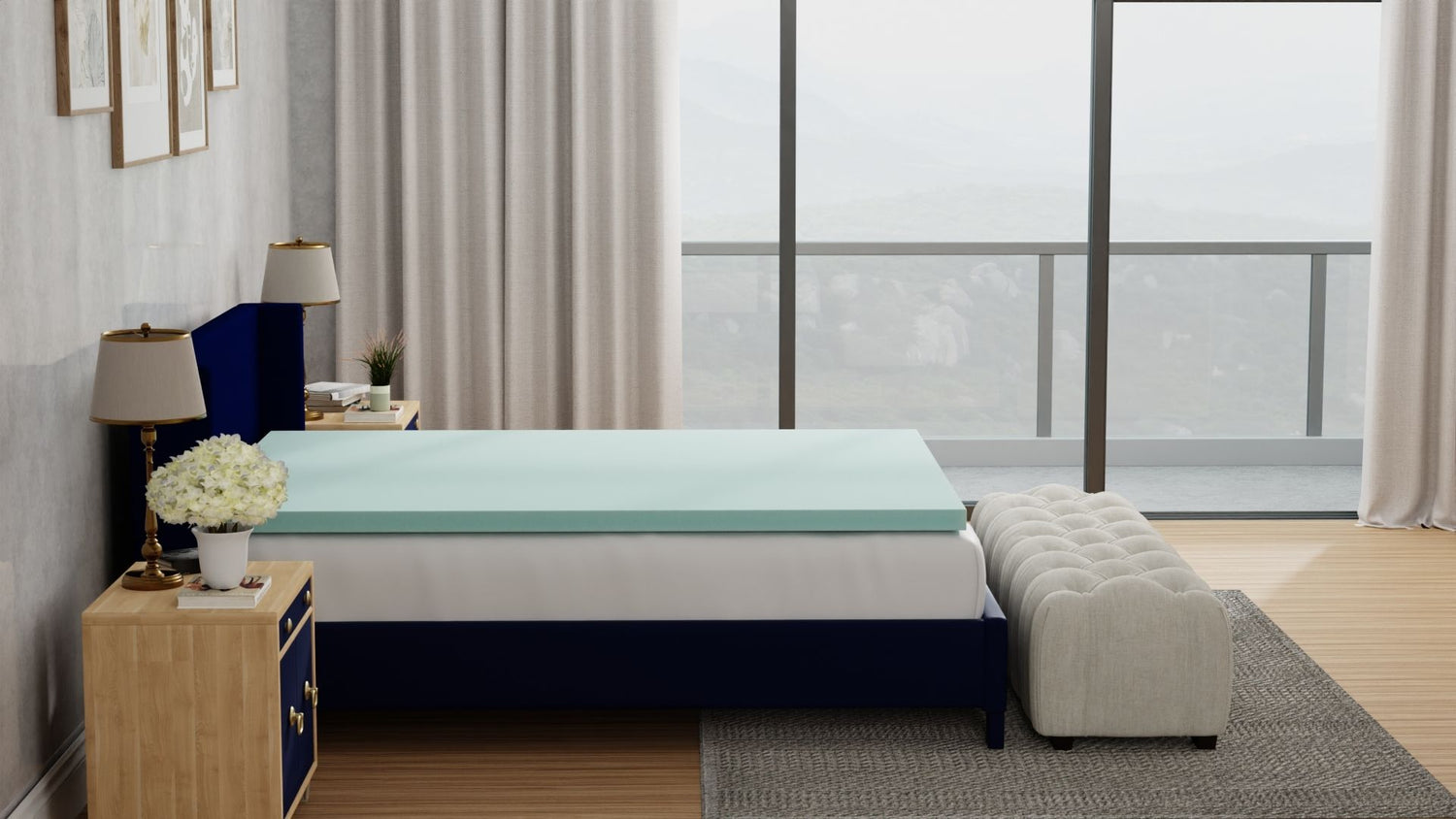 3&quot; Gel Plush Memory Foam Cooling Mattress Topper