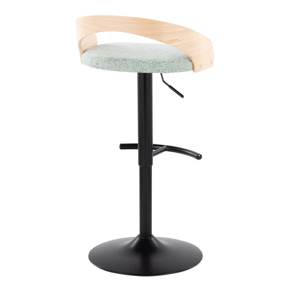 Grotto - Contemporary Adjustable Barstool With Swivel &amp; Rounded T Footrest (Set of 2)