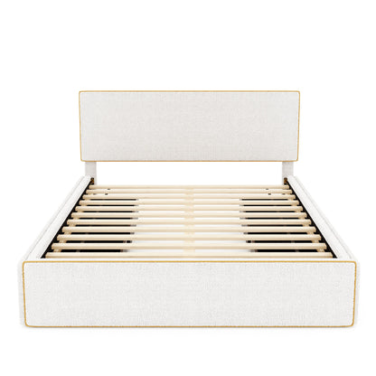 Upholstered Platform Bed With 4 Drawers And Edge On The Headboard &amp; Footboard