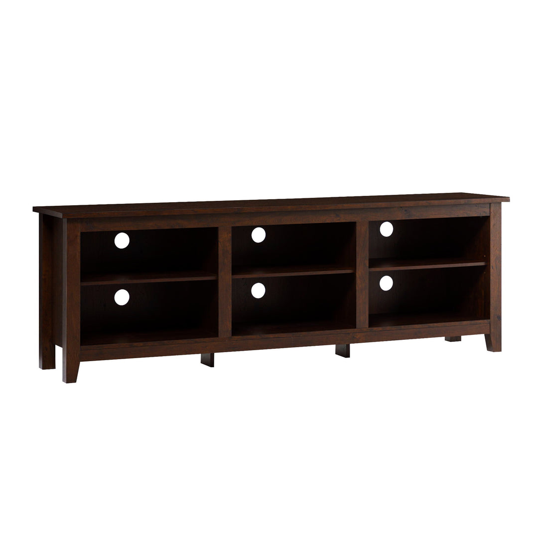 Modern Transitional 3 Shelf Open Storage 70&quot; TV Stand For 80&quot; TVs - Brown