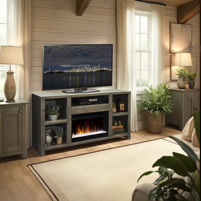 Joshua Creek - Electric Fireplace TV Stand For TVs Up To 70&quot; - Barnwood