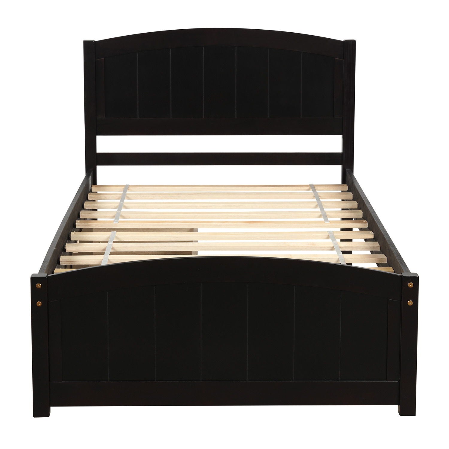Platform Bed &amp; Headboard, Footboard And Wood Slat Support