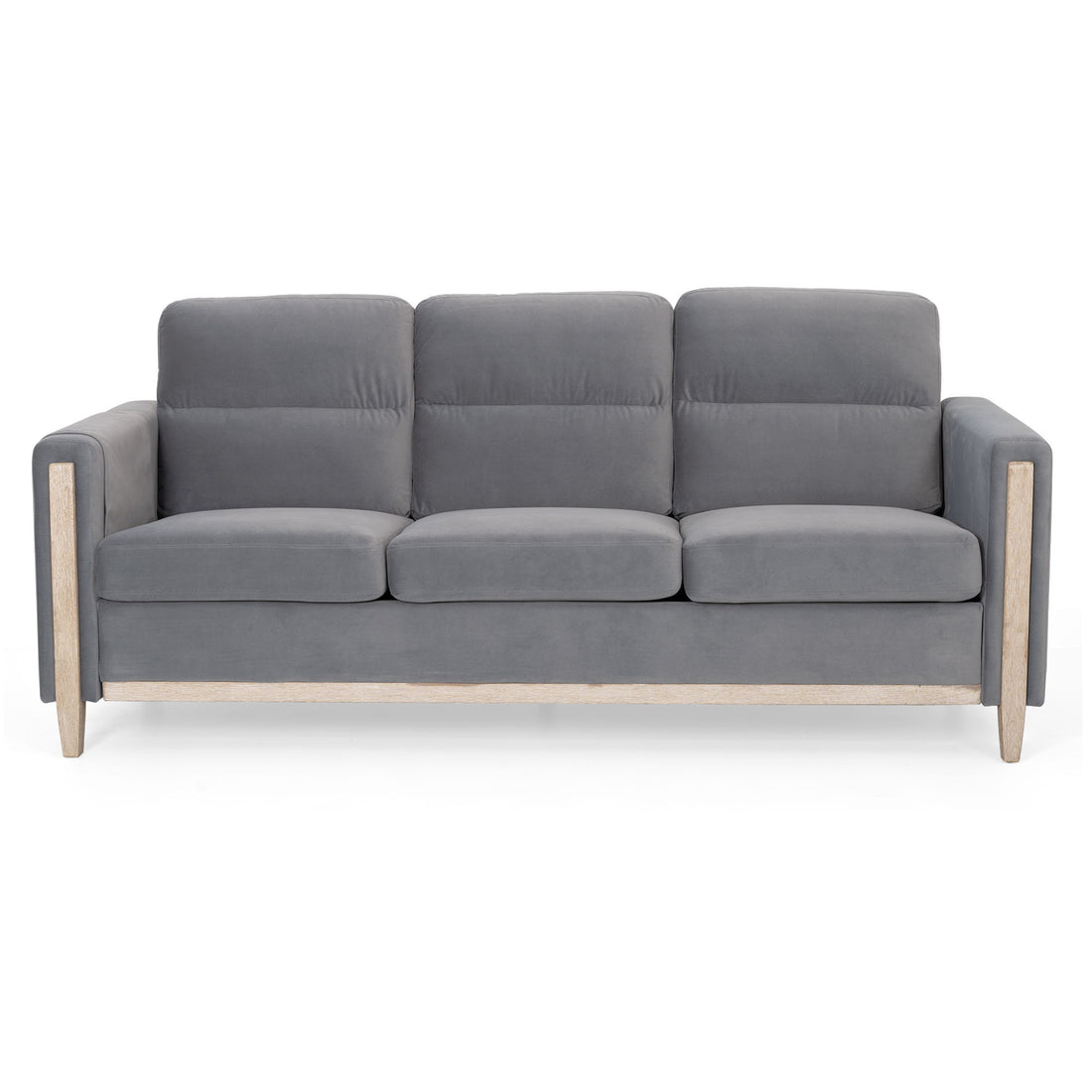 Comfortable Solid Wood Three-Seater Sofa, Soft Cushions, Durable And Long-Lasting, 79.5&quot; Sofa Couch For Living Room
