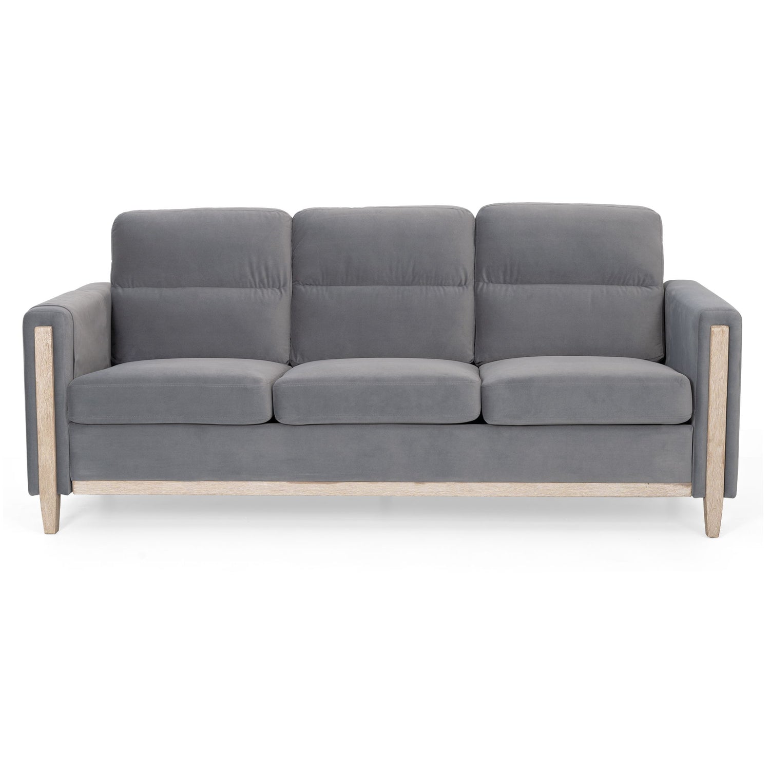 Comfortable Solid Wood Three-Seater Sofa, Soft Cushions, Durable And Long-Lasting, 79.5&quot; Sofa Couch For Living Room