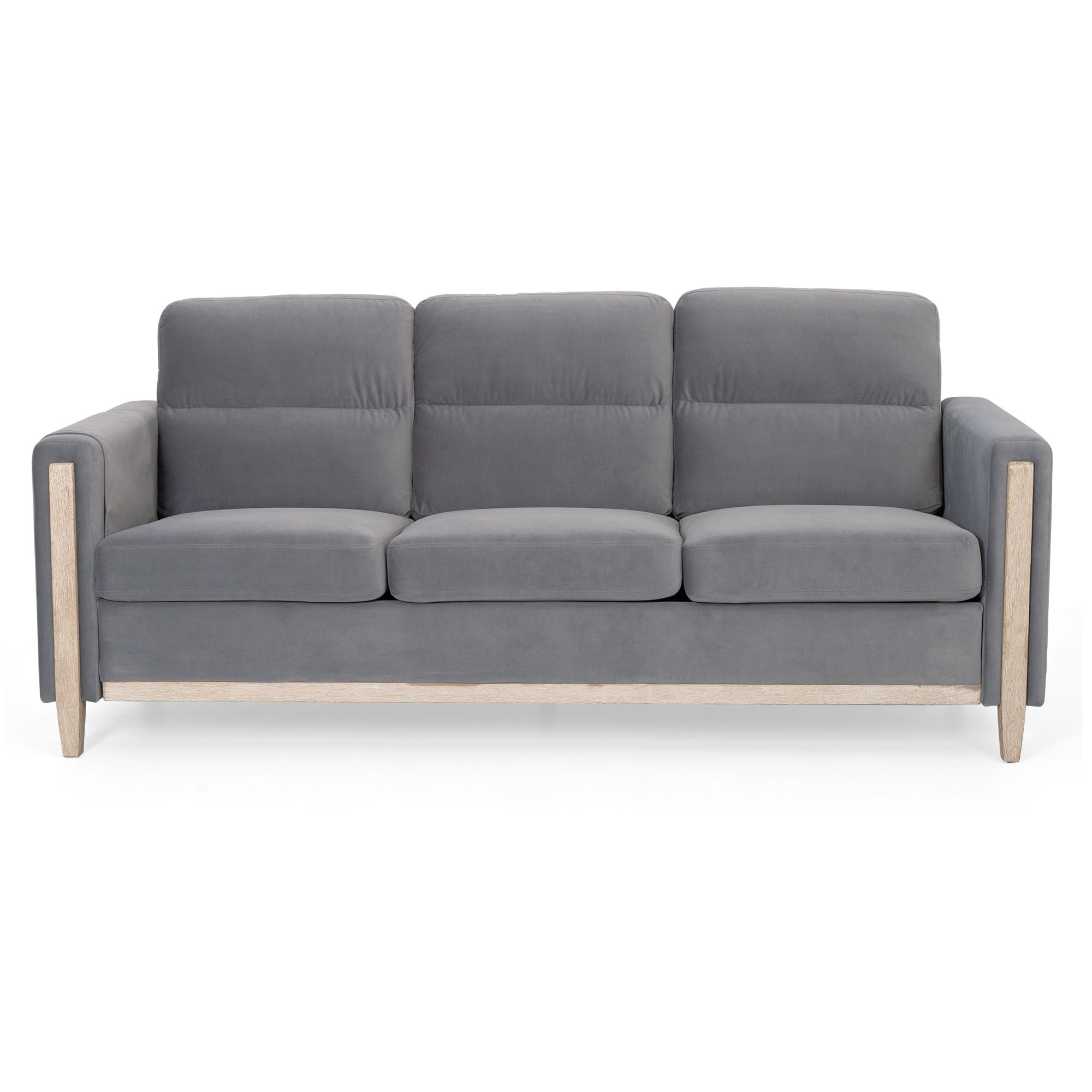 Comfortable Solid Wood Three-Seater Sofa, Soft Cushions, Durable And Long-Lasting, 79.5&quot; Sofa Couch For Living Room