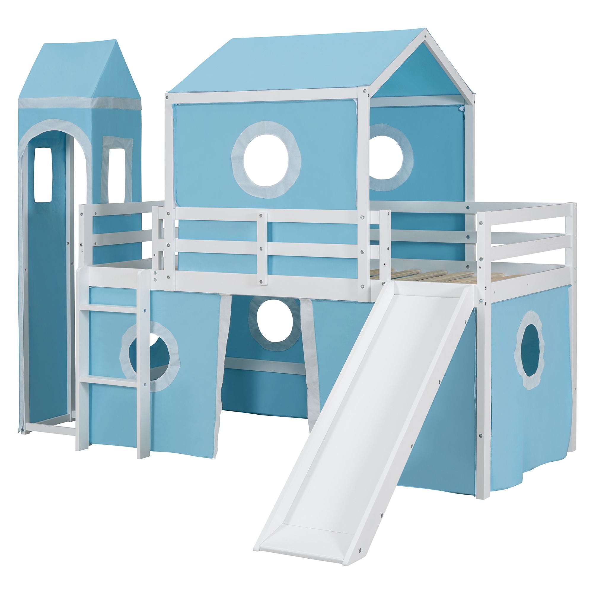 Loft Bed &amp; Slide Tent And Tower