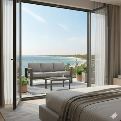 Outdoor Patio Set, All-Weather With Thick Cushions