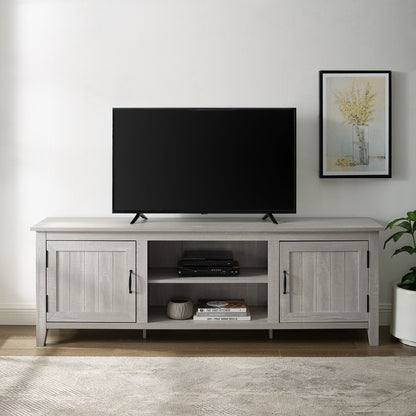 Modern Farmhouse 2 Door Grooved 70&quot; TV Stand For 85&quot; TVs