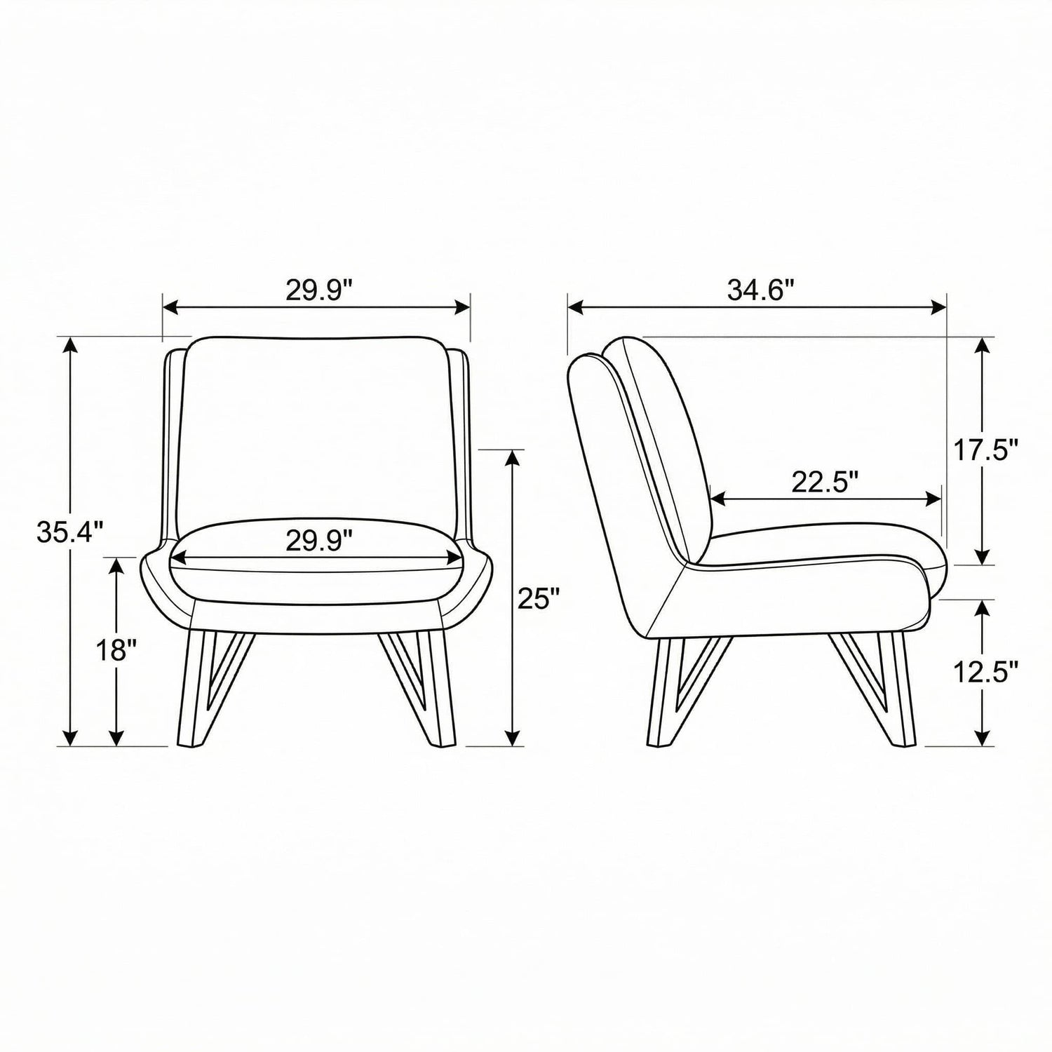 Armless Accent Chair - Dark Navy