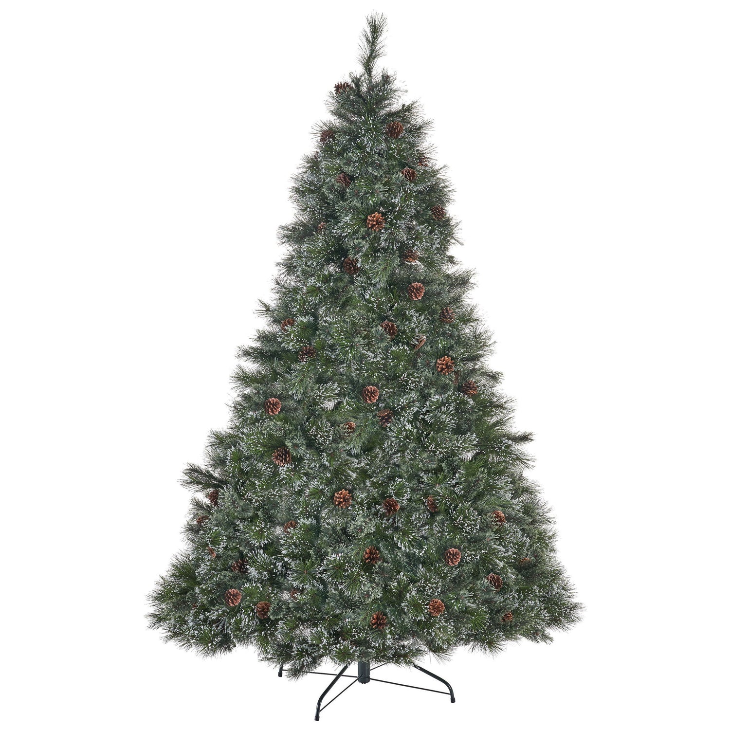 Cashmere And Snow Bristle Mixed Christmas Tree With Pine Cones - Green