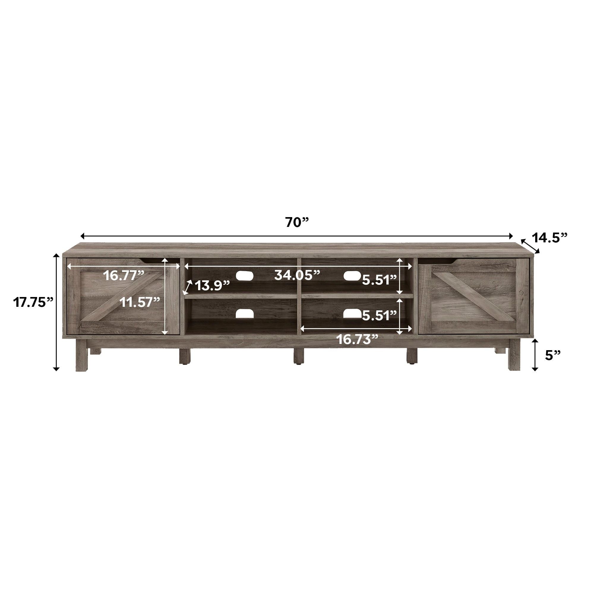 Rustic Barndoor Open-Storage TV Stand For TVs Up To 80&quot;