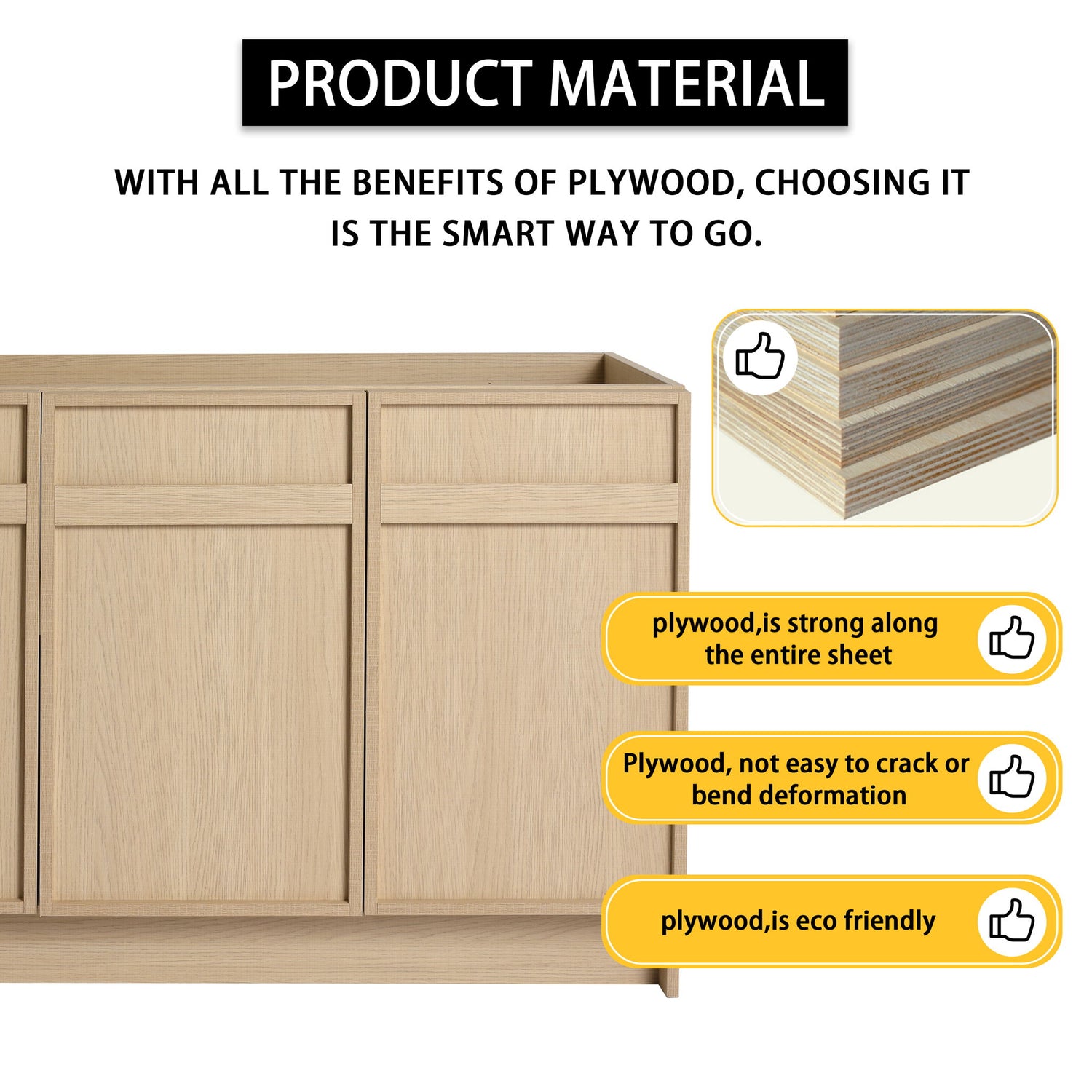 Modern Freestanding Bathroom Vanity &amp; Soft Close Cabinet Doors