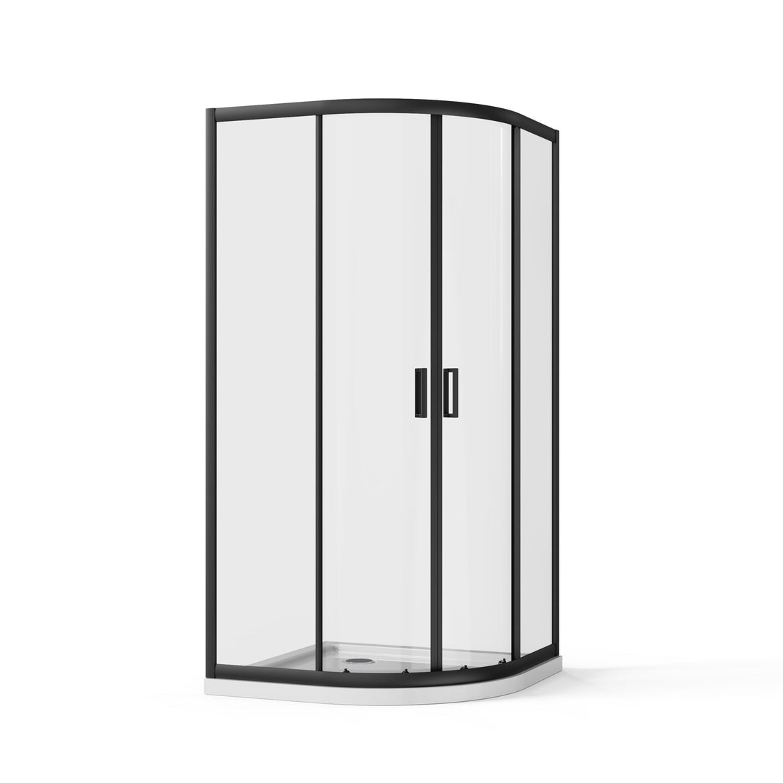 Corner Shower Door With Double Sliding - Matte Black