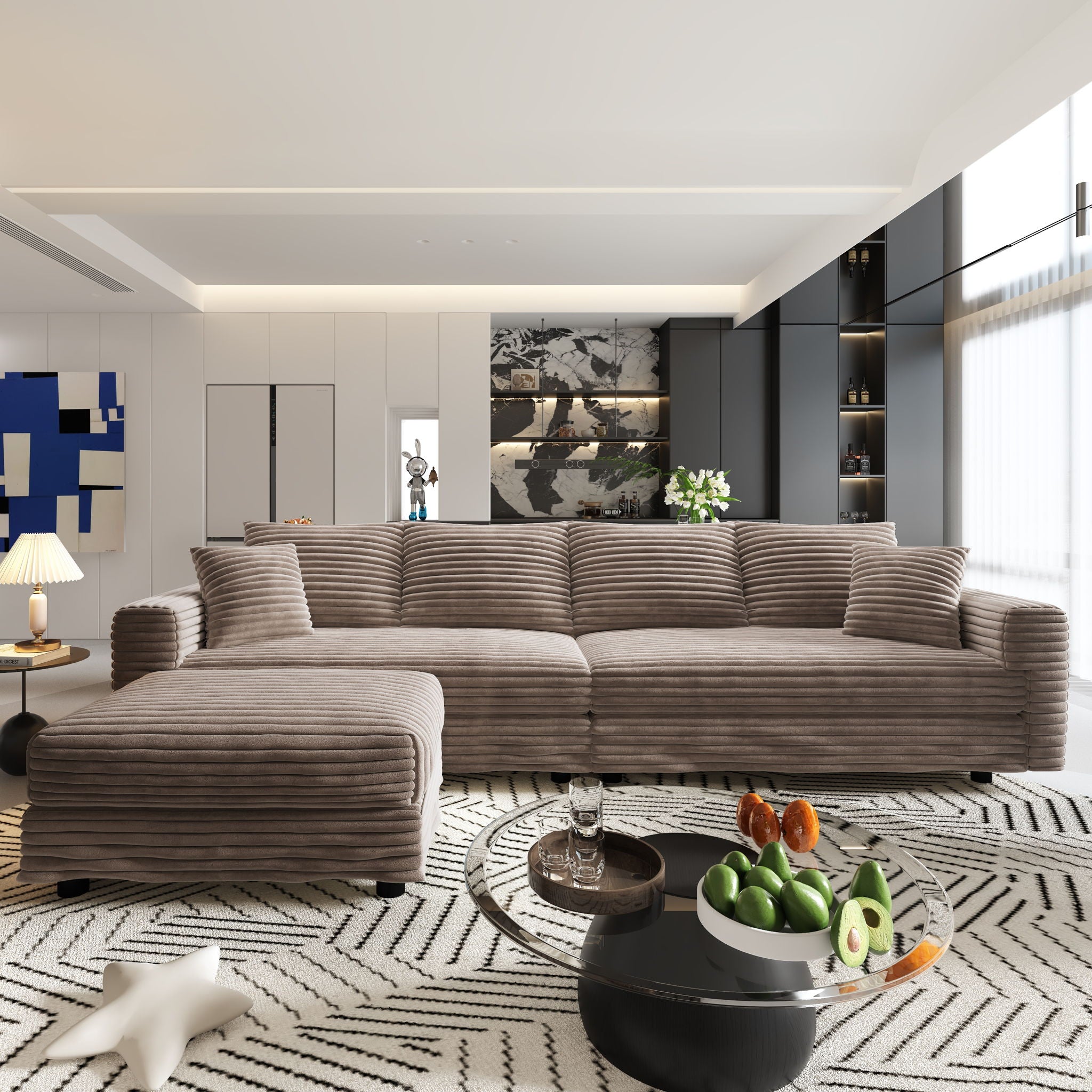 Modern Comfy Upholstered Sofa Cloud Couch &amp; Deep Seat Couches