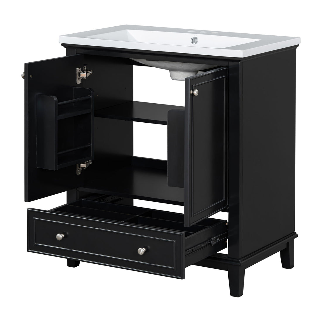 Modern Bathroom Vanity With Sink Combo, Multi Functional Cabinet With Doors And Drawer