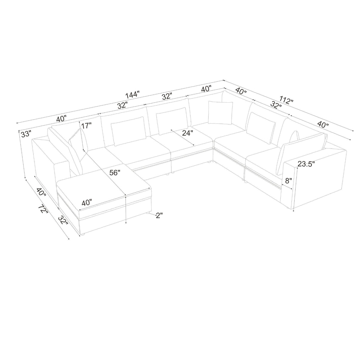 Upholstered Modular Sectional &amp; Custom Configuration