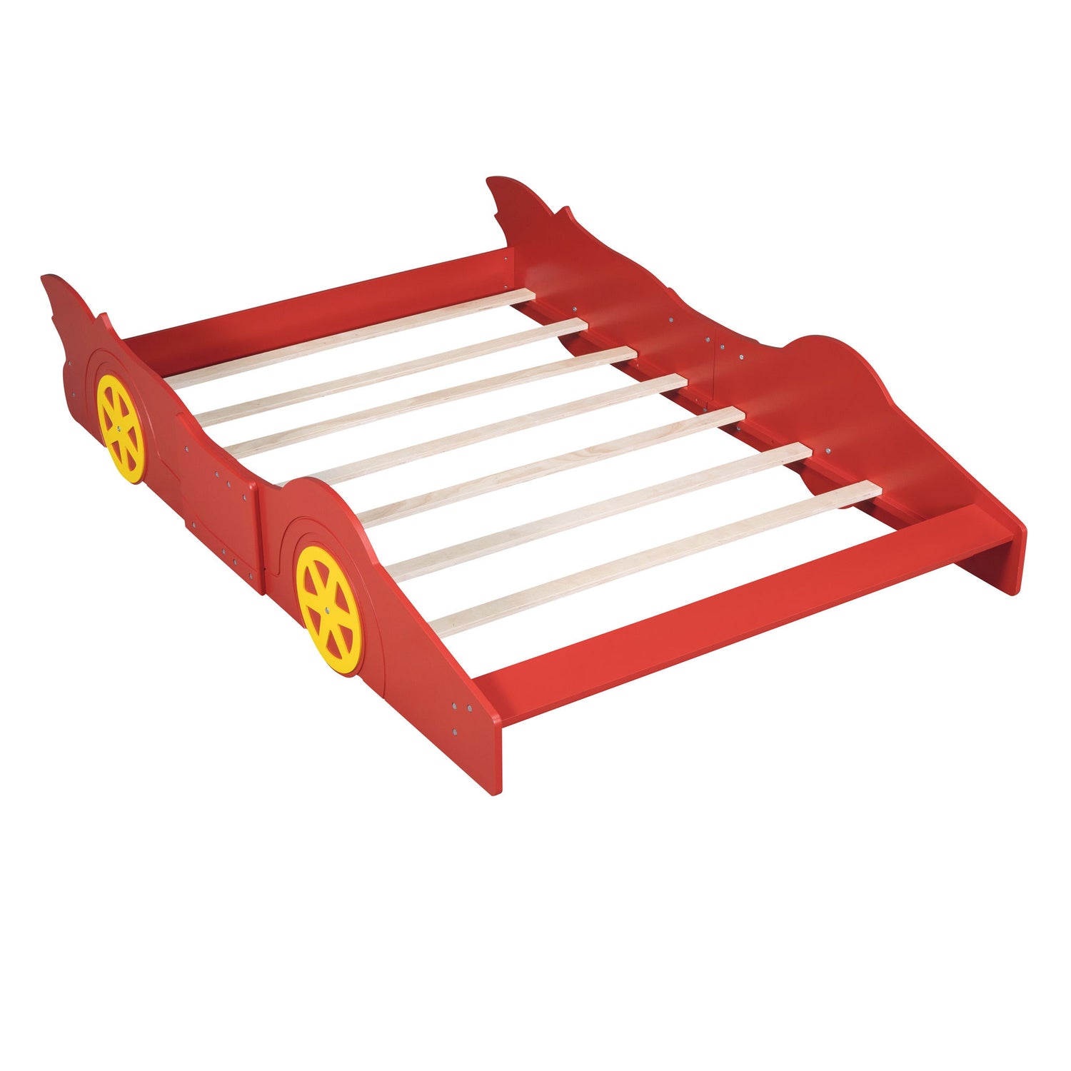 Race Car Shaped Platform Bed &amp; Wheels