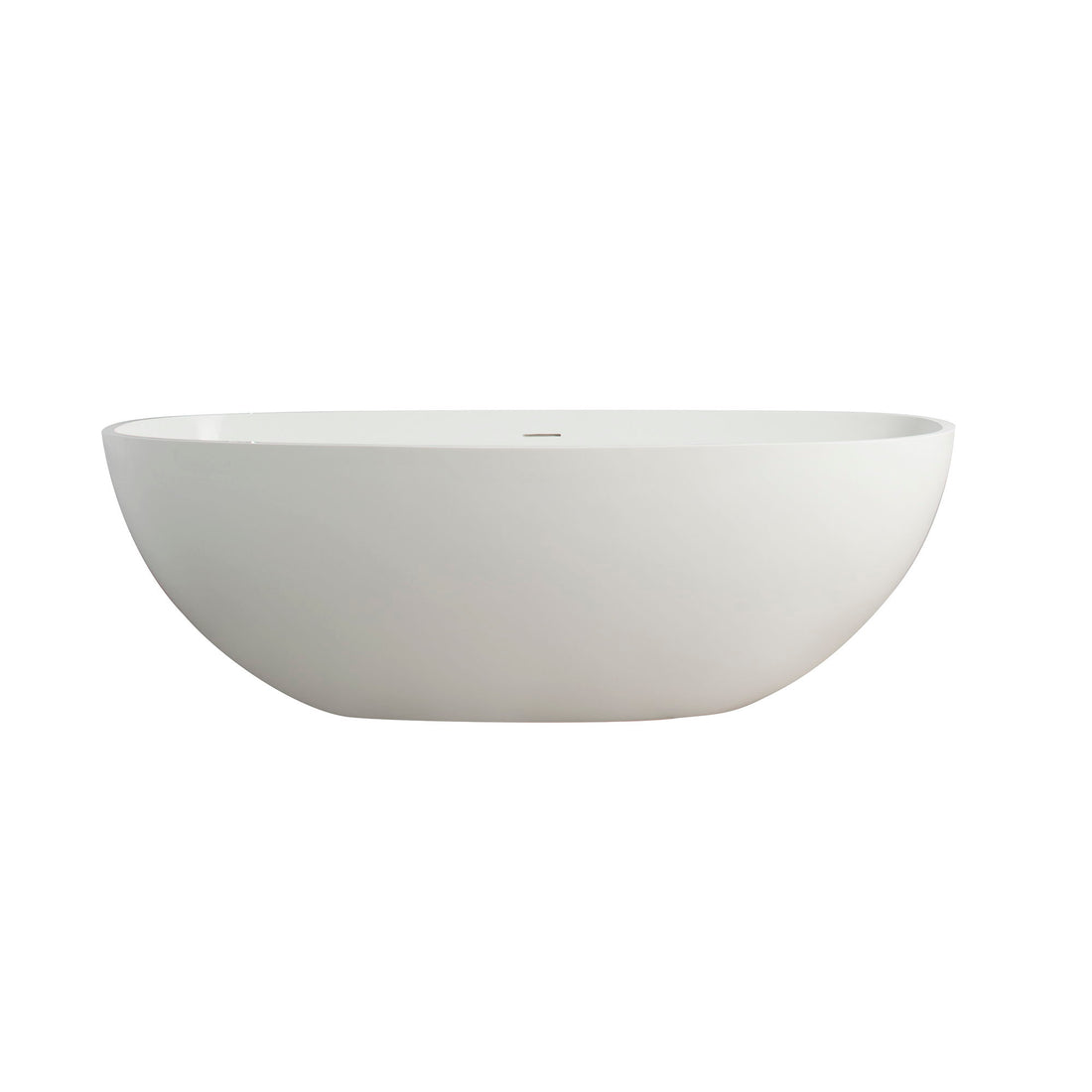 65.2&quot; Freestanding Solid Surface Soaking Bathtub For Bathroom - Matte White