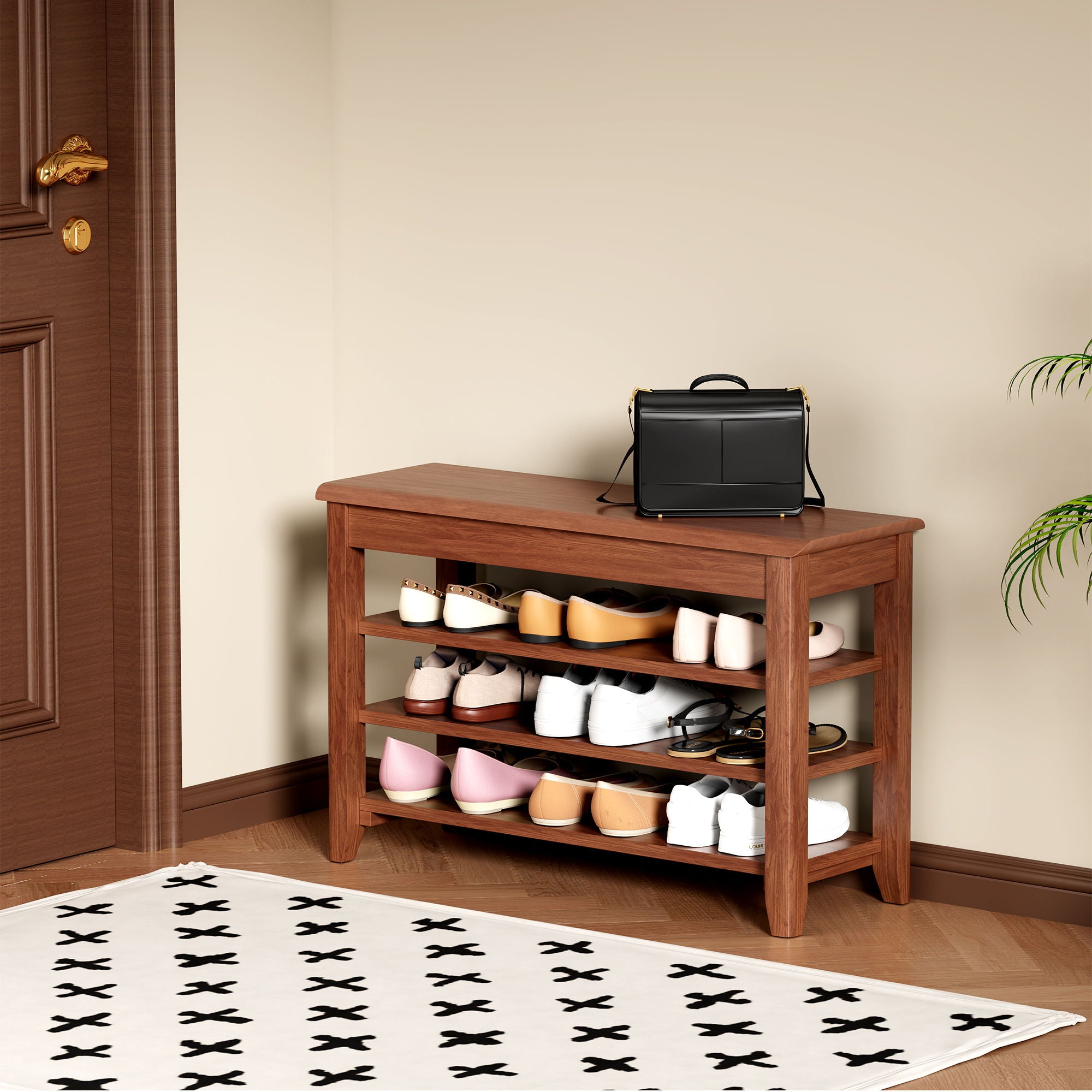 Multi Functional Double Layer Shoe Stool
