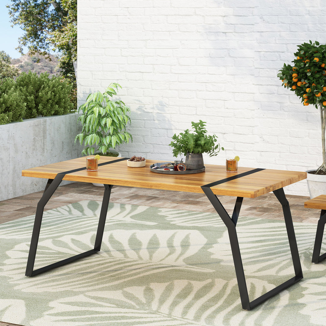 Zora - Dining Table Industrial &amp; Iron Table - Black