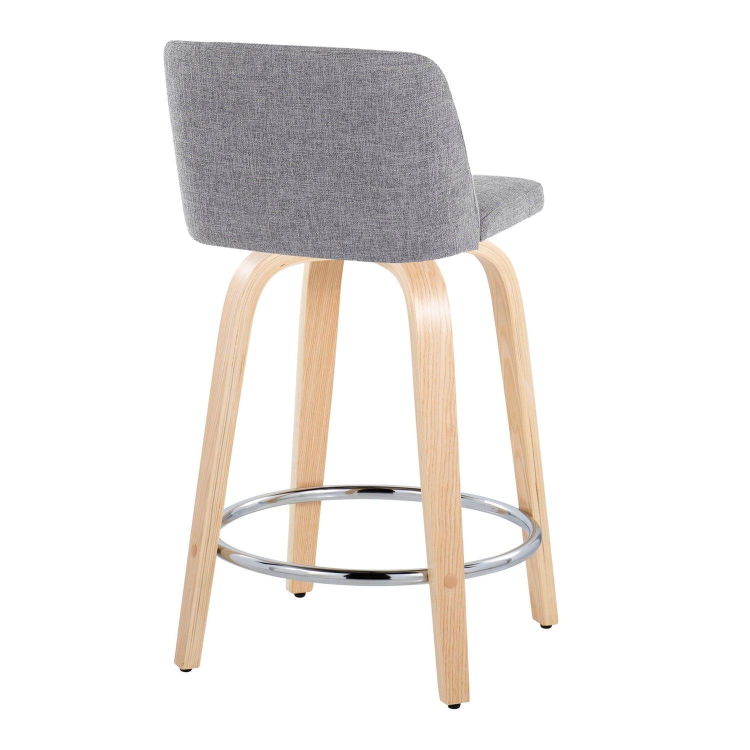 Toriano - Contemporary Fixed Height Counter Stool &amp; Swivel And Round Footrest (Set of 2)