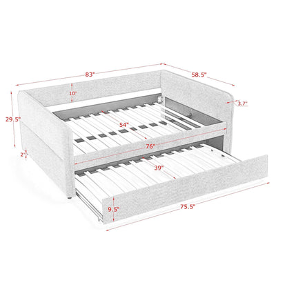 Upholstered Daybed With Pop Up Trundle