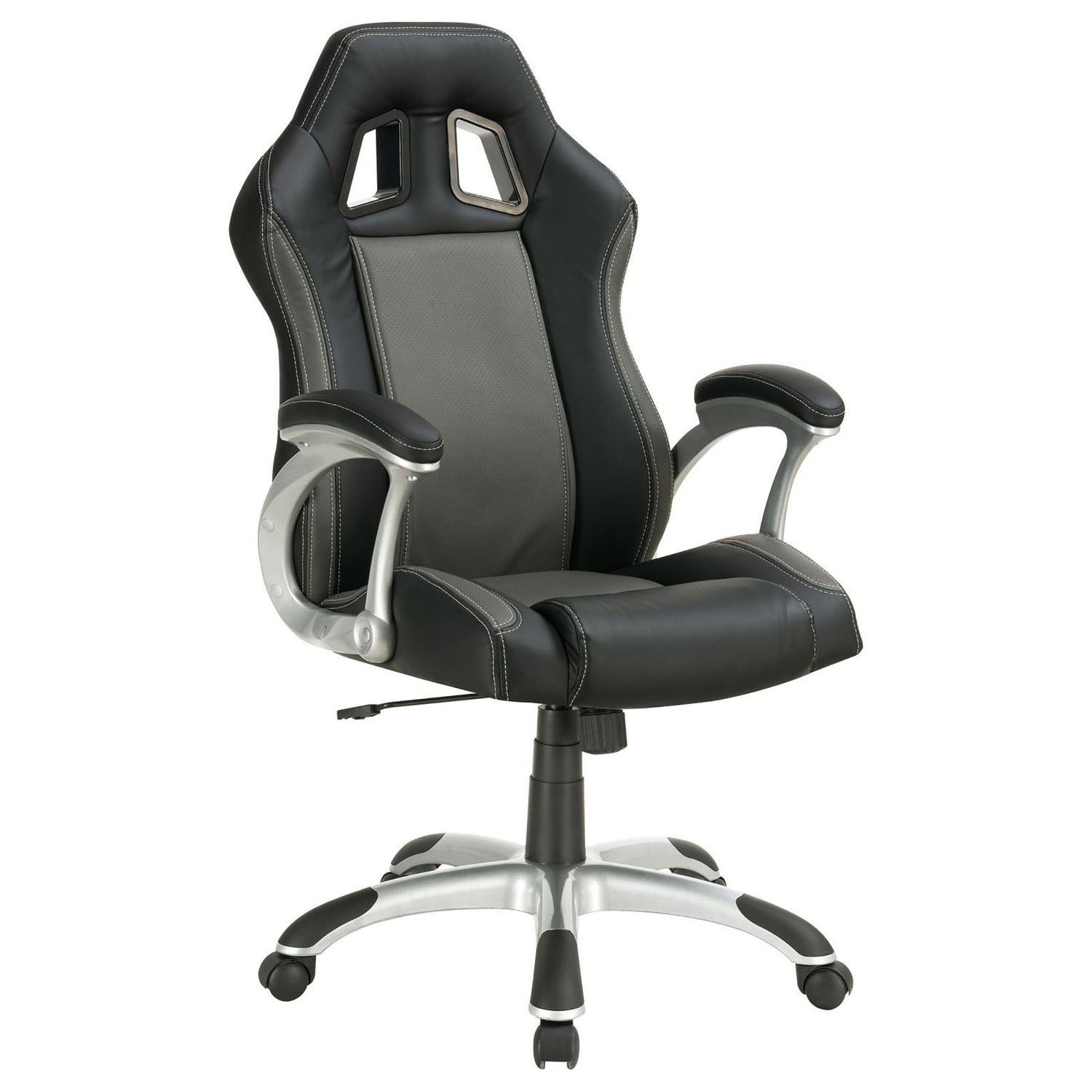 Swivel Office Chair With Casters And Adjustable Height - Black