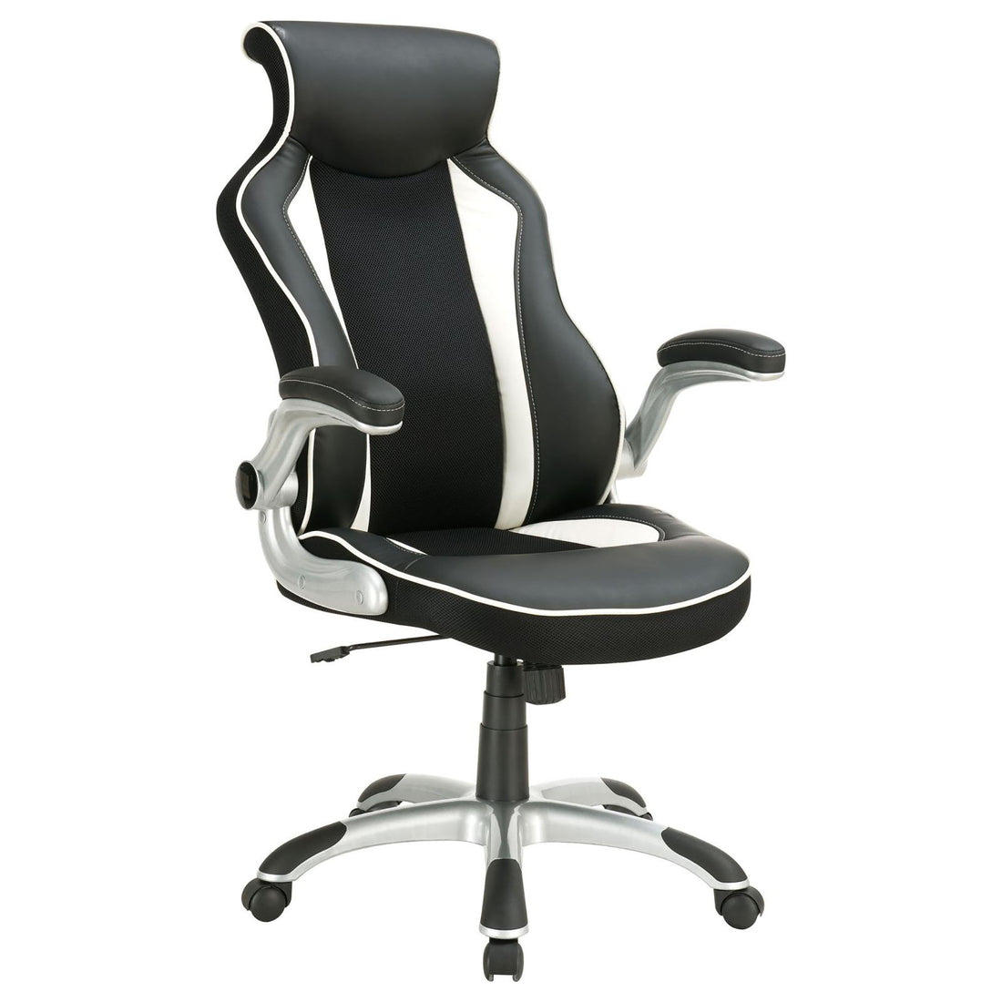 Adjustable Height Office Chair With Ergonomic Design And Swivel Mechanism - Black