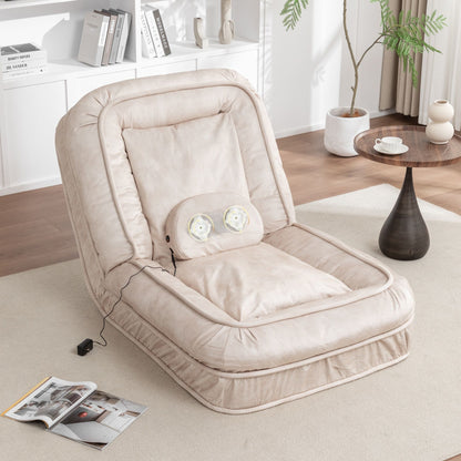 Upholstered Human Dog Bed And Pets, Bean Bag Floor Sofa With Massage Pillow, 5 Adjustable Positions &amp; 2 Soft Pillows