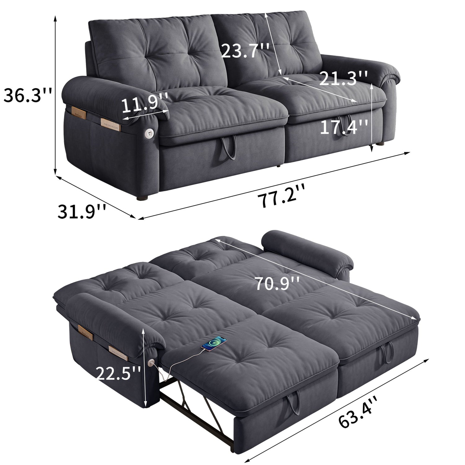 Convertible Cloud Like Sofa Bed