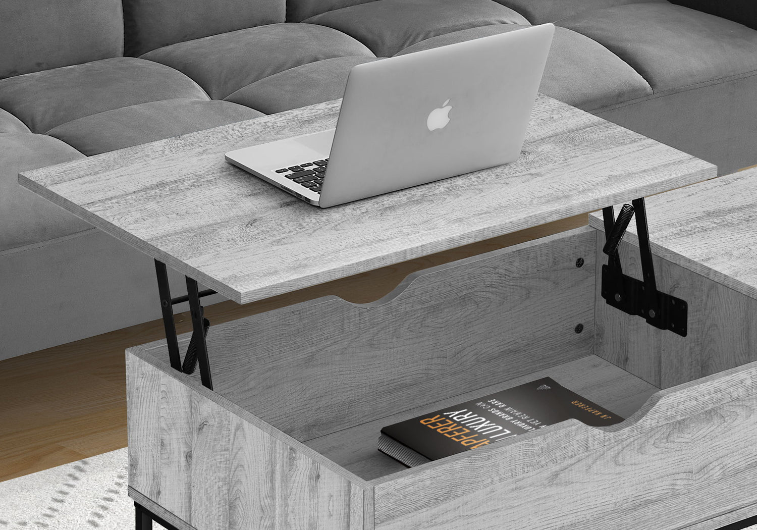 Table, Rectangular, Cocktail, Functional Lift-Top, Contemporary &amp; Modern
