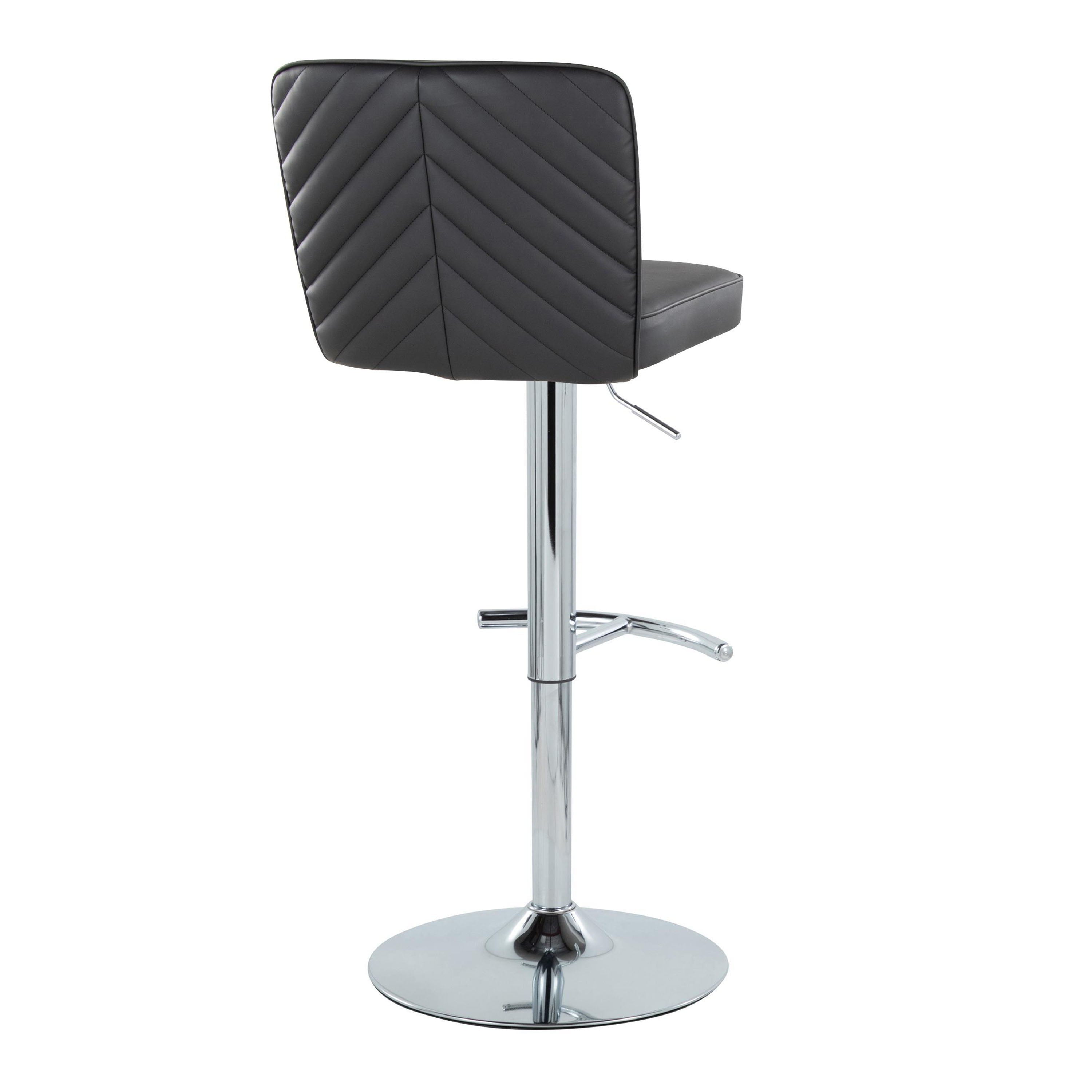 Henry - Contemporary Adjustable Barstool With Swivel &amp; Rounded T Footrest (Set of 2)